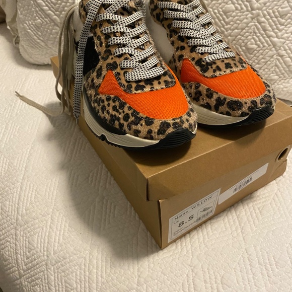 Orange and Leopard Willow Style Sneakers - Picture 4 of 5